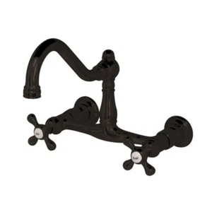 Kingston Brass KS3245AX Wall Mount Bathroom Faucet in Oil Rubbed Bronze - Picture 1 of 4