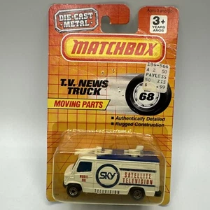 1990 Matchbox TV NEWS LKW weiß bewegliche Teile neu versiegelt - Bild 1 von 5