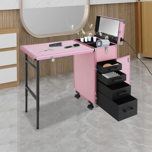 Trolley cosmético organizador de almacenamiento tren de maquillaje maleta mesa de manicura rodante - Imagen 1 de 24