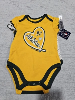 Mercancía Genuina MLB Oakland A's Bebé Niña Conjunto de 3 Piezas 3 a 6 Meses Foto 1 de 4