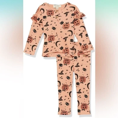 Jessica Simpson Halloween Niñas Manga Volantes 2 Piezas Conjunto Nuevo con Etiquetas 2T Foto 1 de 4