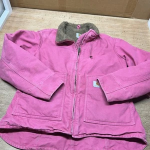 Rare Size Medium Pink Carhartt 2012 Model Sherpa Lined Canyon Sandstone Jacket - Picture 1 of 13