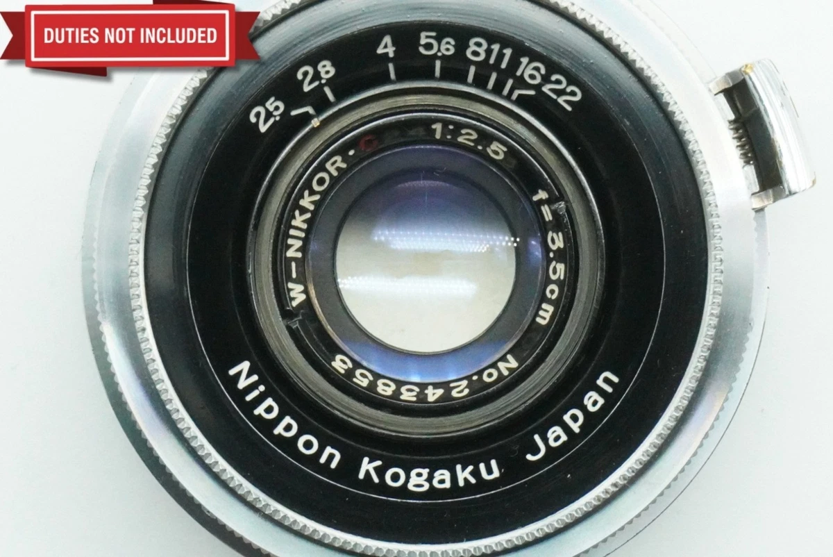 Nikon NIKKOR W Camera Lenses 35mm Focal f/2.5 Maximum Aperture for