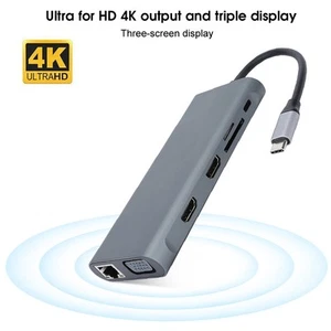 12 In 1 USB 3.0 For VGA PD USB Hub For OS X Laptop Docking Station Adapt CB - Afbeelding 1 van 16