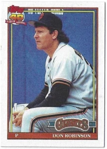 Tarjeta de béisbol 1991 Topps #104 Don Robinson San Francisco Giants MLB - Imagen 1 de 2