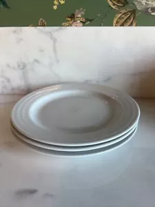Crate & Barrel Roulette White Salad Plates, Set of 3 Three Spal Porcelanas - Picture 1 of 9