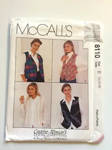 McCall's 8110 Gilet o Camicia da Misses con Fronti Attaccati Taglia (12,14,16) - Foto 1 di 3