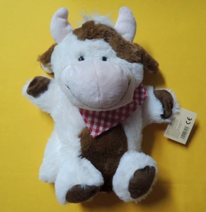 1 Handpuppen KUH Plüsch Kinder Kuscheltier Tiere Plüschtier Rollenspiele Kühe - Picture 1 of 7