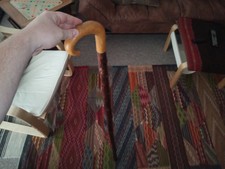 Vintage shepherds crook walking stick handmade