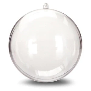 Adorno de bola rellenable de plástico transparente de 3 pulgadas para manualidades hágalo usted mismo VENDE EN UNIDADES DE 10 - Imagen 1 de 4