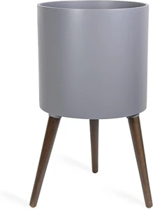 14 Inch Planter Pot with Stand, Mid-Century Tall Plant Pot with Legs for Indoor - Picture 1 of 7