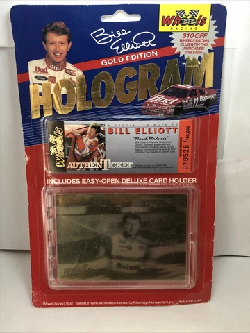 1992 Wheels Bill Elliott Gold Hologram March Madness Card & Ticket - Unopened # Cover