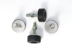 4 ADJUSTABLE RUBBER BUMPER FEET LEVELERS 19/32" Thick 1 3/8" Diameter - Picture 1 of 10