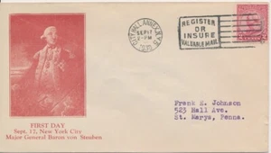 #689 General Baron Von Steuben A.C. Roessler cachet First Day cover - Picture 1 of 1