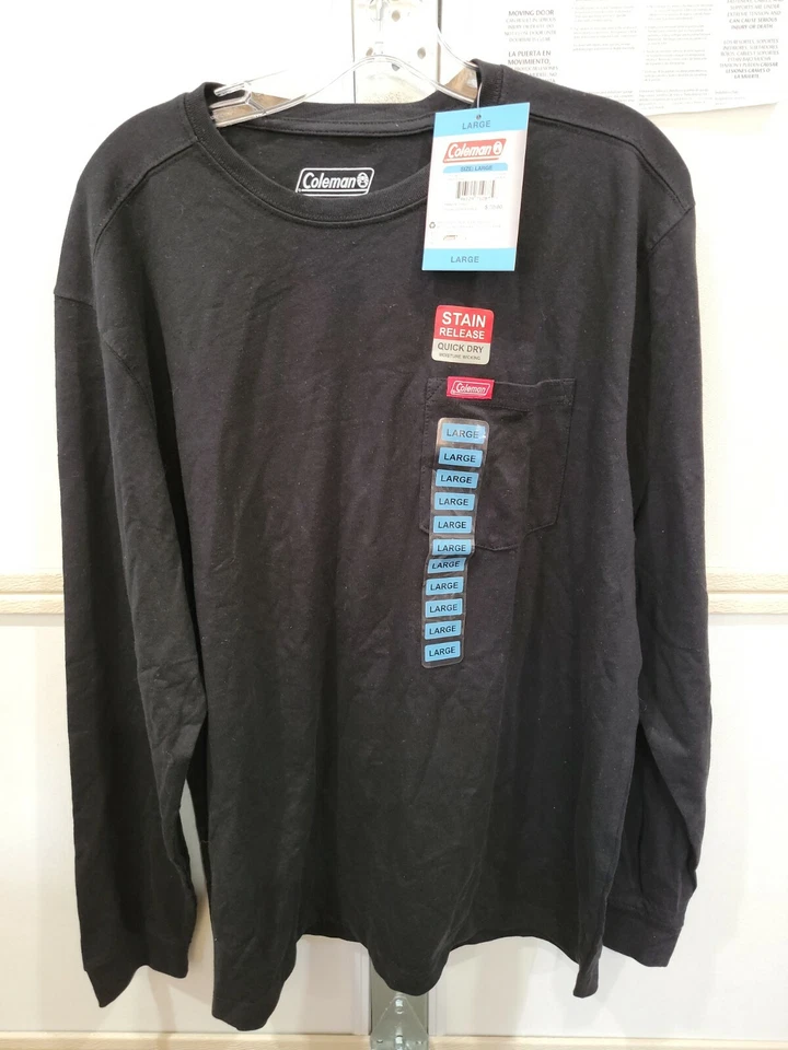 Coleman Men's Rugged Workwear Long Sleeve Crew Neck Chest Pocket Tee