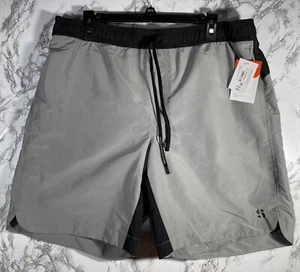 Sports Illustrated Herren 9 Zoll Volley Badehose grau/schwarz Größe L neu mit Etikett - Bild 1 von 10