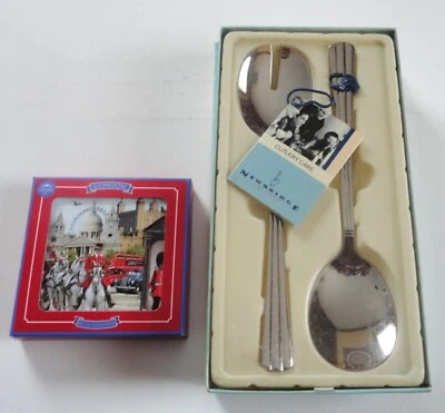 2 Новая коробка Newbridge Home NOVA 2 изделия салат сервер и 4 Leonardo London подставки - Изображение 1 из 4