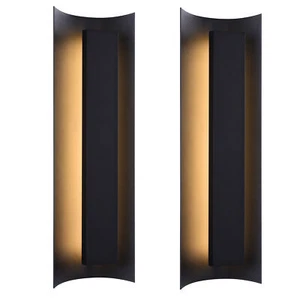 2Pcs Outdoor LED Wall Light Sconce Black Exterior Fixture IP65 for Garage Patio - Picture 1 of 36