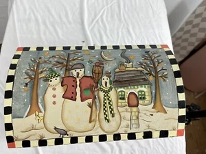 Department 56 Wooden Snowman Family Christmas Box - Picture 1 of 6