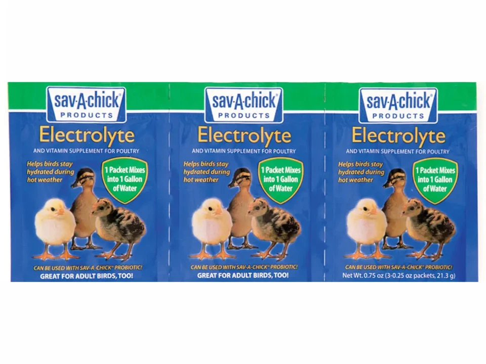 SAV a Chick Electrolyte and Vitamin Supplement for Poultry 3 Packets