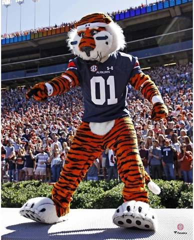 Auburn Tigers Unsigned Aubie the Tiger Hyping Up Crowd 16" x 20" Photo Cover