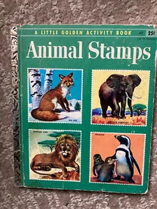 4 Little Golden Books Animal Stamps Cowboy Stamps Bird Stamps Dog Stamps 1950s - Bild 1 von 11