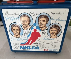RARE 1974 NHLPA LUNCH BOX W/THERMOS HENDERSON COURNOYER KURTENBACH & MAHOVLICH - Picture 1 of 16