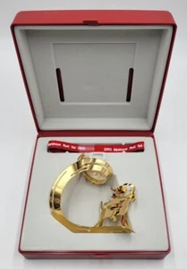 Georg Jensen Christmas Ornament 2002 Christmas Bustle 24k Gold Plated Denmark - Picture 1 of 10