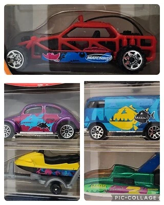 Matchbox Wings 'n Water Diecast pacote com 5 conjunto de presente 2000 rodas Mattel novo VW Bug - Imagem 1 de 4