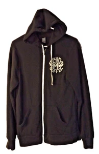 Alternative Ladies Black Hood Full Zip Long Sleeve Sweatshirt "Flyin M Coffee" M - Picture 1 of 8