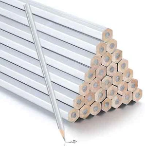 48 paquetes de lápices de plata con rayas plateadas lápices metálicos plateados marca hexagonal - Imagen 1 de 3