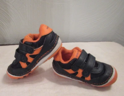 Baby Boys Stride Rite Rourke Navy/Orange Hook/Loop Athletic Shoes Size 3.5W - Image 1 of 4