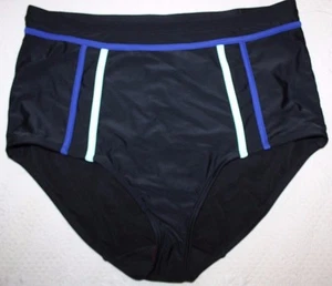 Lane Bryant Plus CONTRAST PIPING HIGH WAIST Swim Bikini Bottom NEW  - Picture 1 of 4