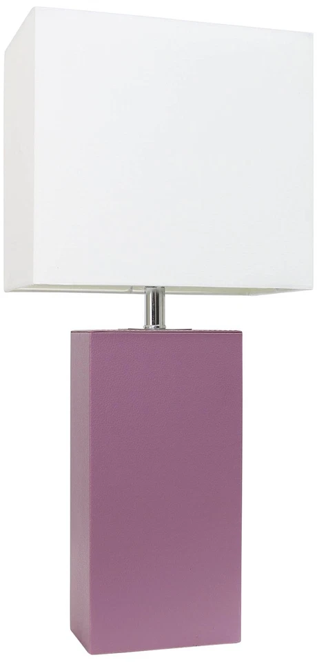 Lalia Home Lexington Purple Leather Accent Table Lamp - Image 1 of 1