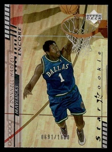 2000-01 Upper Deck Encore #158 Donnell Harvey novato #d/1600! MAVERICKS - Imagen 1 de 2
