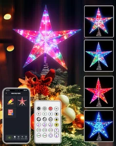 Controles de avatar estrella LED musical inteligente de 11,8 pulgadas multicolor adorno de árbol de Navidad - Imagen 1 de 6