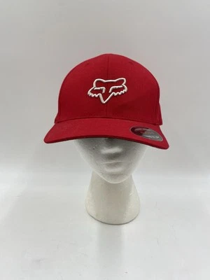 Boné elástico clássico vermelho chapéu FlexFit vintage Fox Racing "cabeça" - Imagem 1 de 4