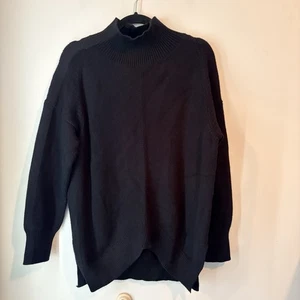 Mauve Anthropologie High Neck Pullover Sweater Black Size Small Oversized Stretc - Picture 1 of 6