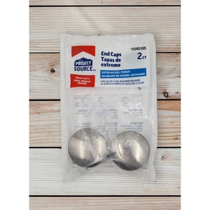 Project Source Satin Nickel Clothes Rod End Caps Fits up to 1 - 5/16" Rods - Picture 1 of 2