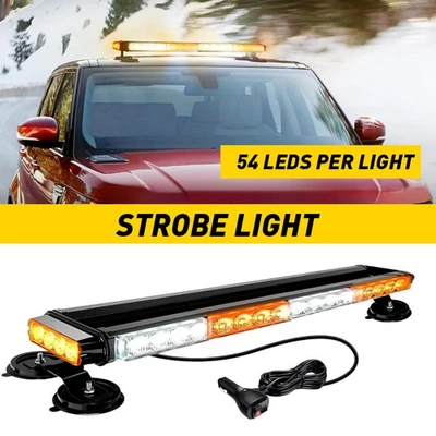 LED Strobe Light Bar Emergency Rooftop Double Side Flash Warning Traffic advisor Foto 1 de 4