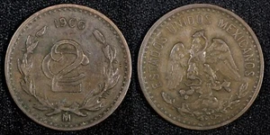 Mexico ESTADOS UNIDOS MEXICANOS Bronze 1906 2 Centavos KM# 419 (27 288) - Picture 1 of 3