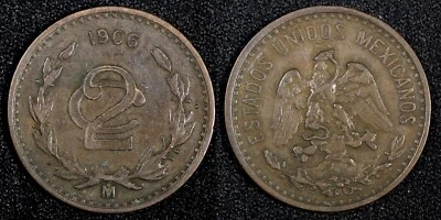 Mexico ESTADOS UNIDOS MEXICANOS Bronze 1906 2 Centavos KM# 419 (27 288) - Image 1 of 3