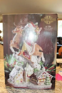 Fitz & Floyd "St. Nick" Centerpiece Santa On Deer 18" Christmas Figurine 2008 - Picture 1 of 9