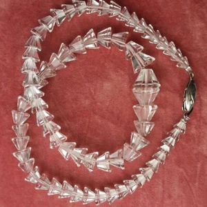 Collar de cuentas de cristal de roca vintage Japón, años 80. - Imagen 1 de 9