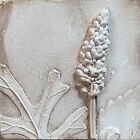 Floral Wall Art Sculpture, Botanical Bas Relief, Ceramic Shelf Sitter Tile