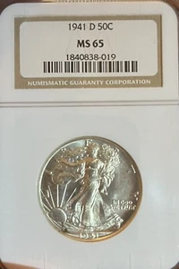 1941-D NGC MS65 Walking Liberty Half Dollar - Picture 1 of 5