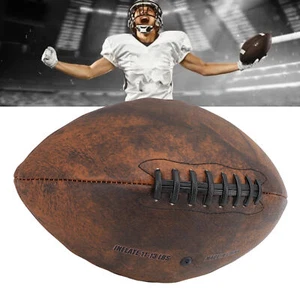 Training Football Size 9 Rugby Ball PU Comfortable Grip Vintage Design Durable S - Picture 1 of 12