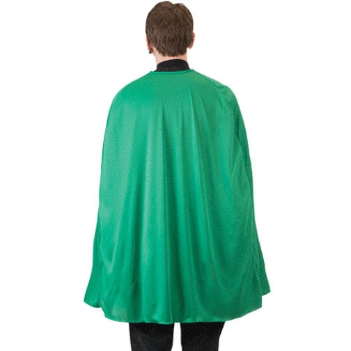 ADULT SUPERHERO COSTUME CAPE MENS WOMENS 36" CLOAK BLACK RED BLUE WHITE GREEN - Image 1 of 1