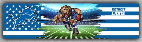 Detroit Lions Football Team Mascot Banner 60x240cm 2x8ft Fan Best Flag Cover