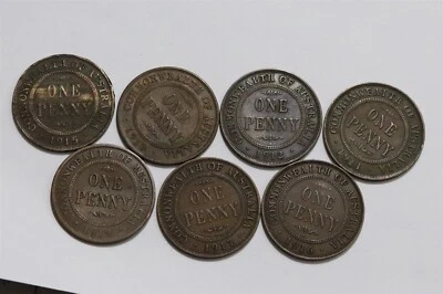 🧭 🇦🇺 AUSTRALIA PENNY COLLECTION EARLY COINS FIRST DATES B64 #120 BBB43 - Image 1 of 2